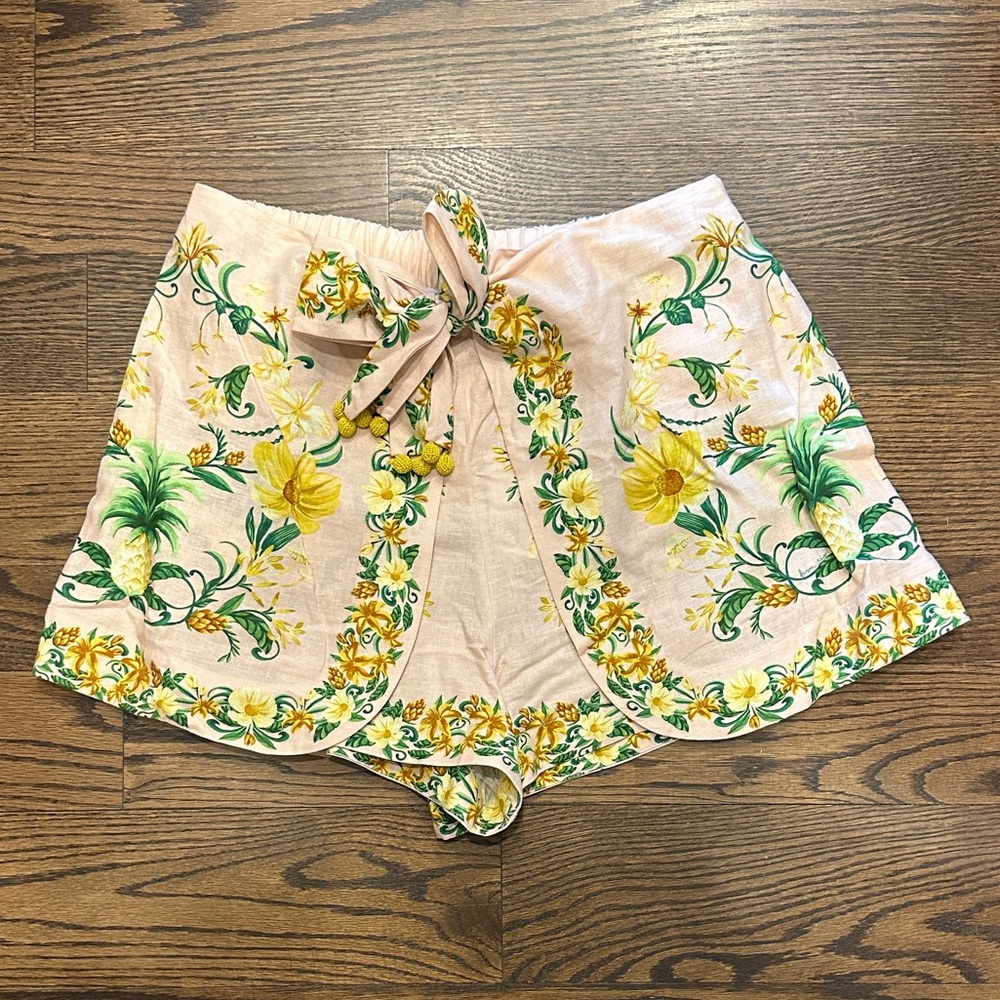 FARM Rio Botanical Beauty Pink Floral Tie-Front Short